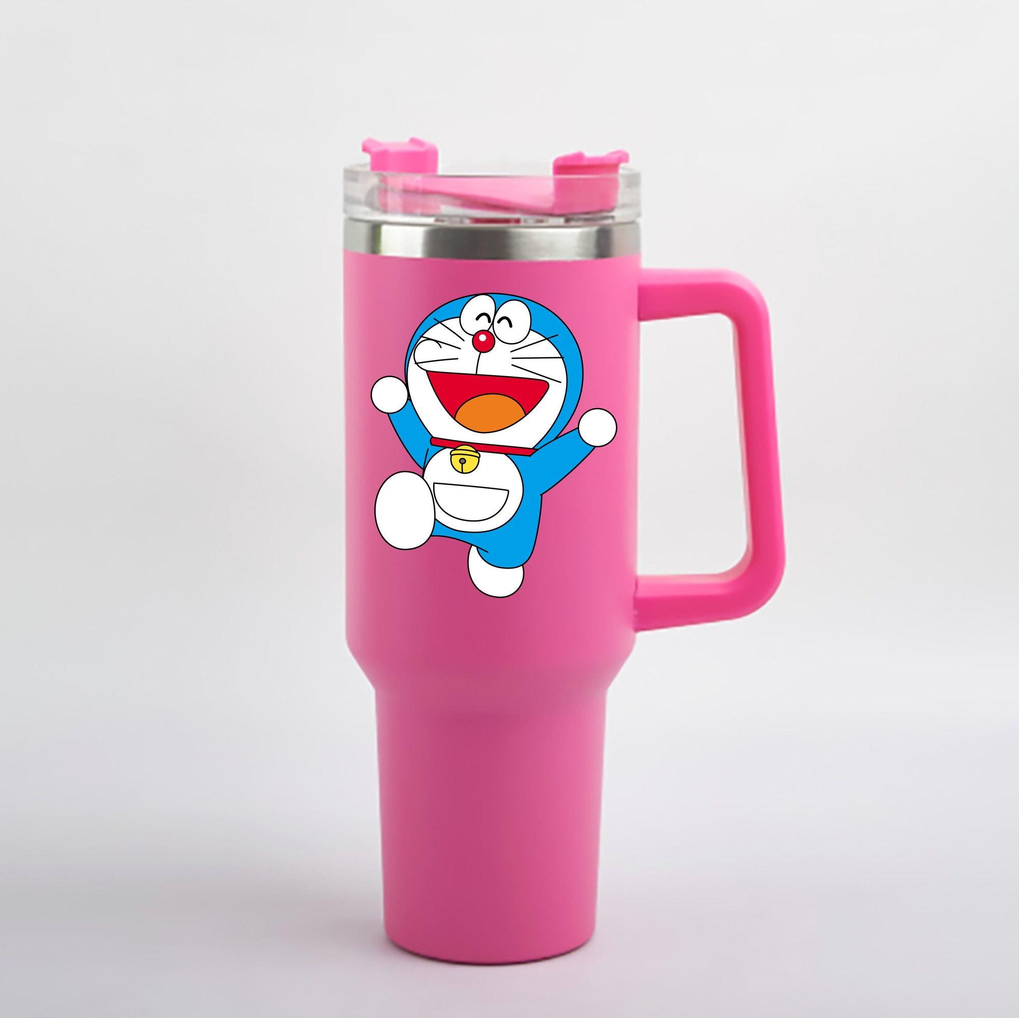 （画像用） ドラえもん Doraemon 1200mL車用タンブラー - クリスタルステッカー（プラスチックストロー付き）